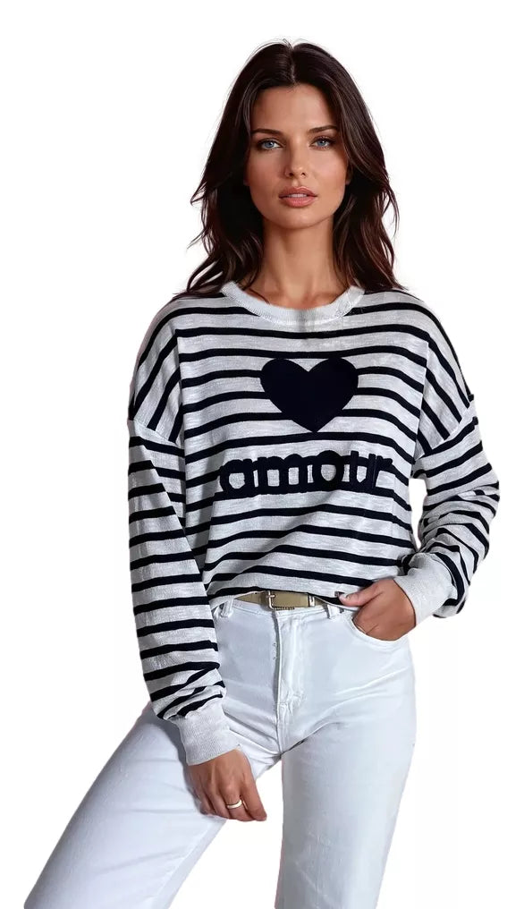 Women's navy blue sweater Amour