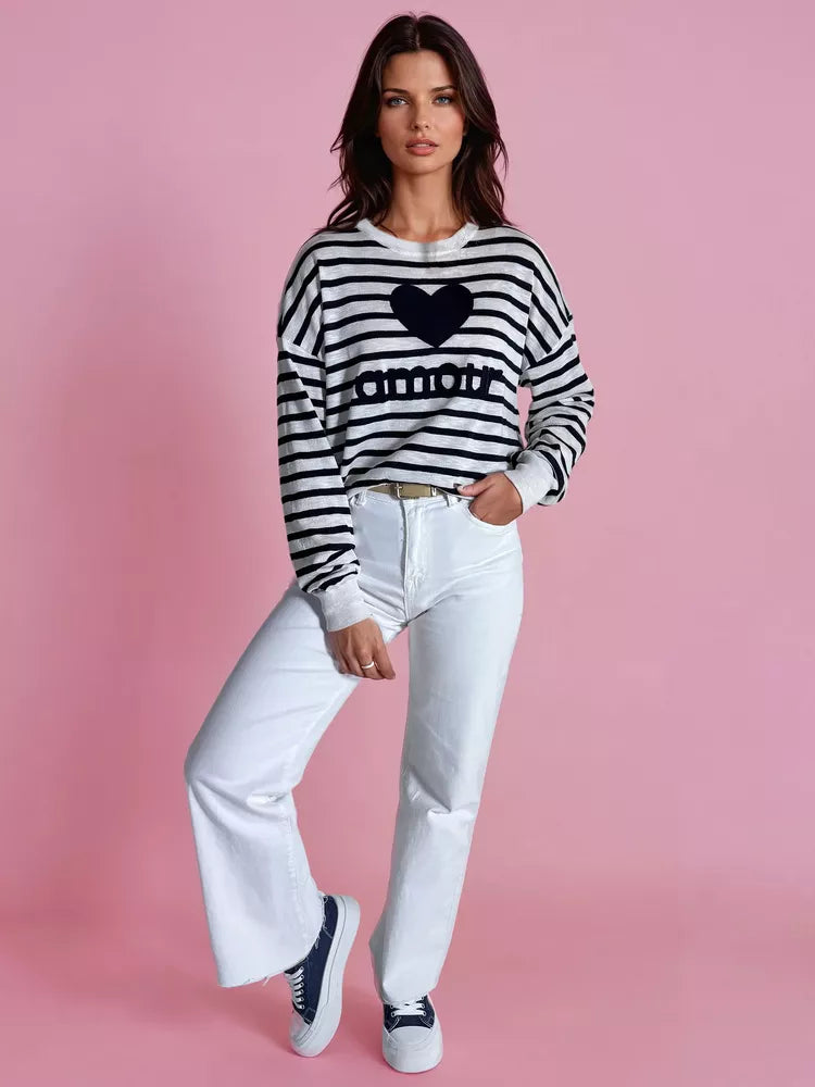 Women's navy blue sweater Amour