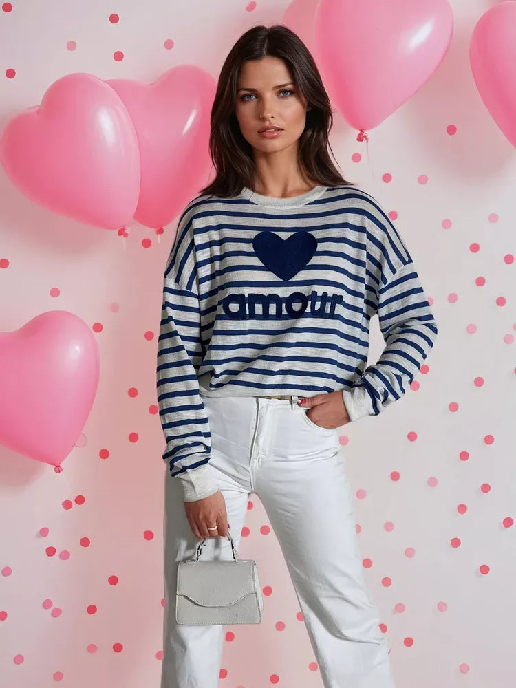 Women's blue sweater Amour