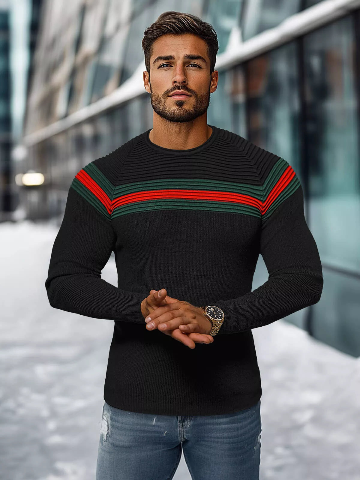 Men's black sweater Omer