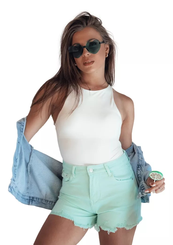 Women's mint denim shorts Sunylook