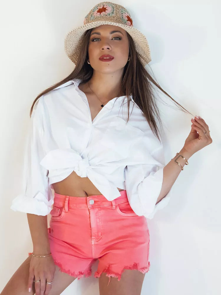 Women's pink denim shorts Sunylook