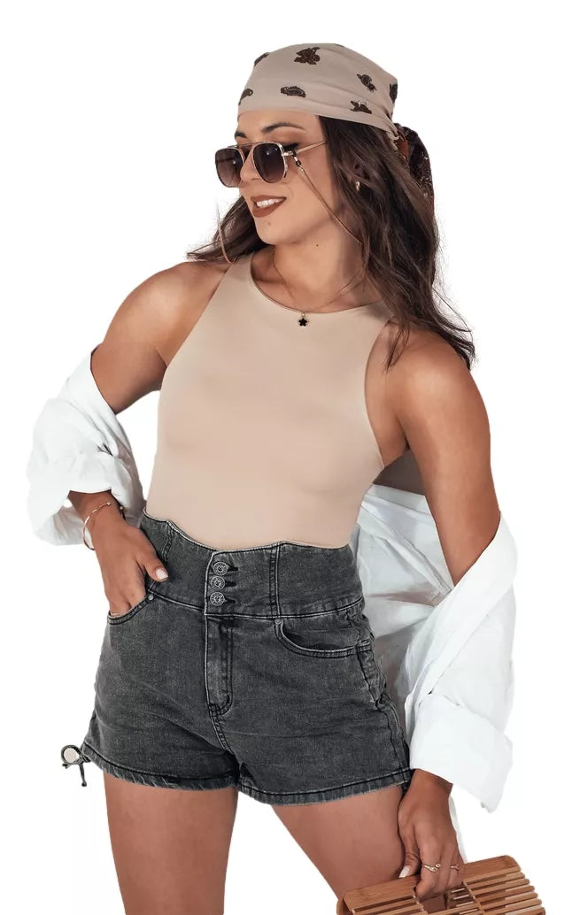 Women's black denim shorts Jeanlove