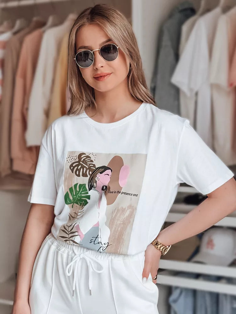 Women's white T-shirt Breivi