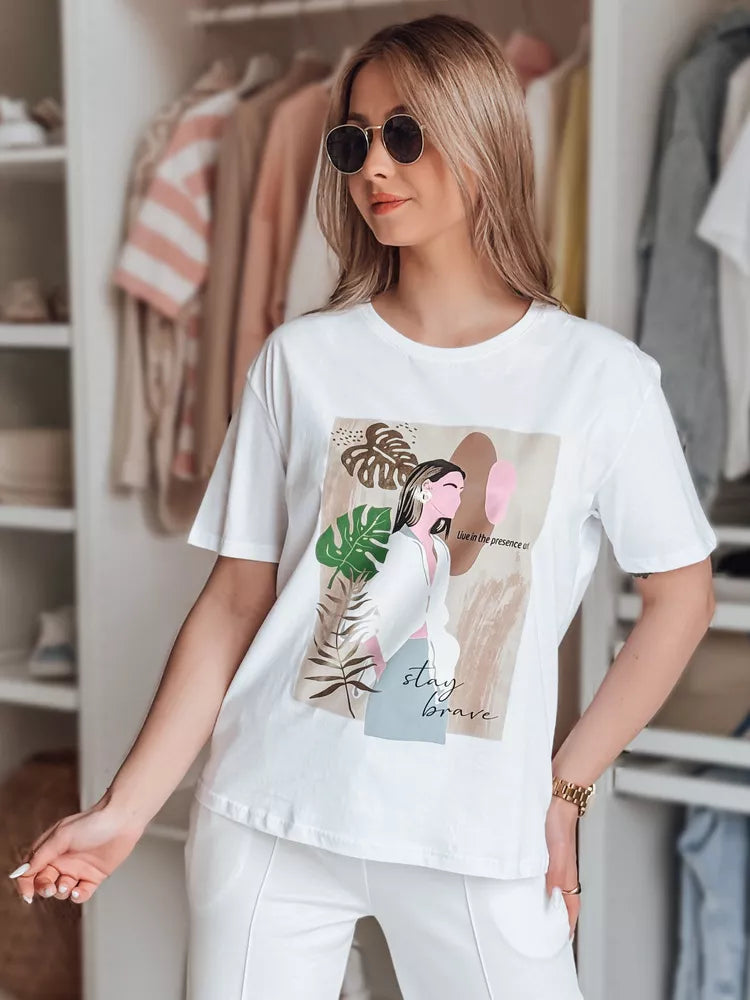 Women's white T-shirt Breivi