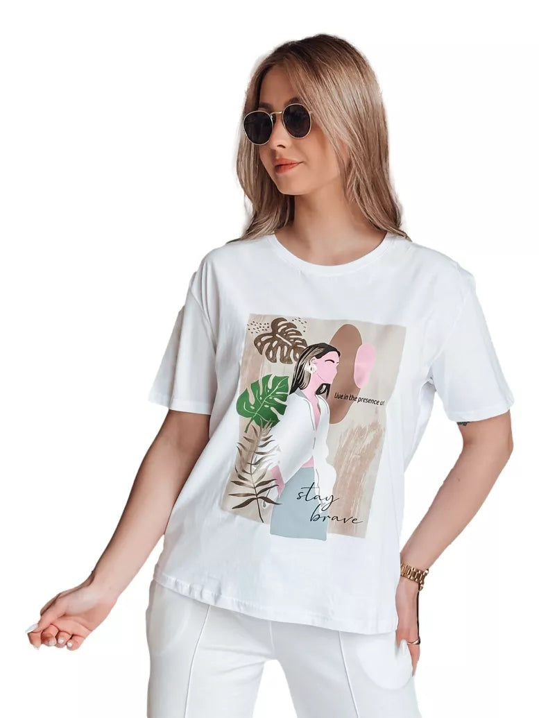 Women's white T-shirt Breivi