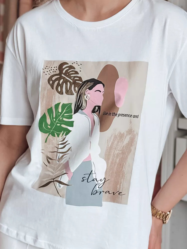 Women's white T-shirt Breivi