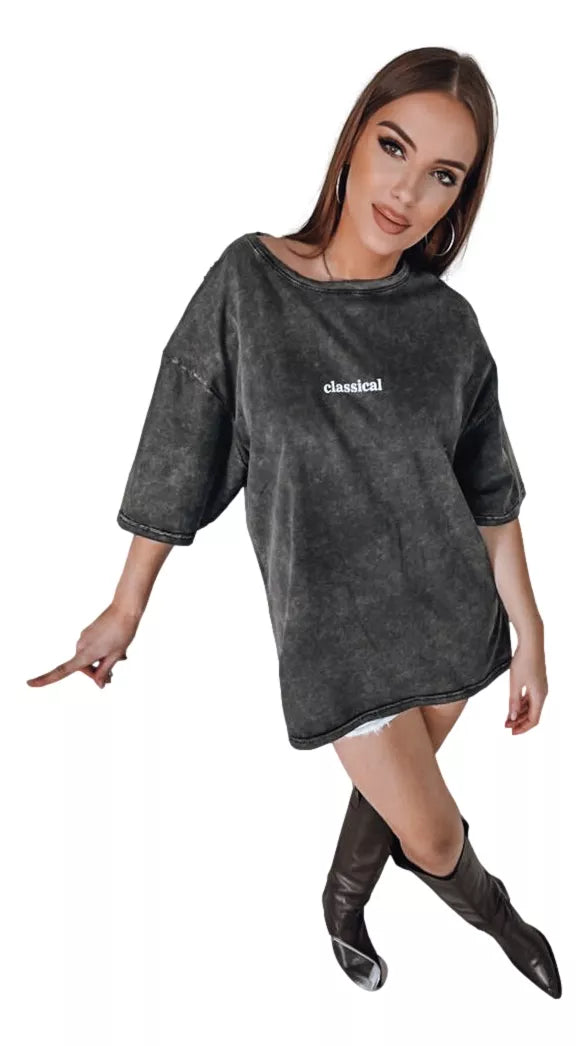 Women's dark gray T-shirt Classical 