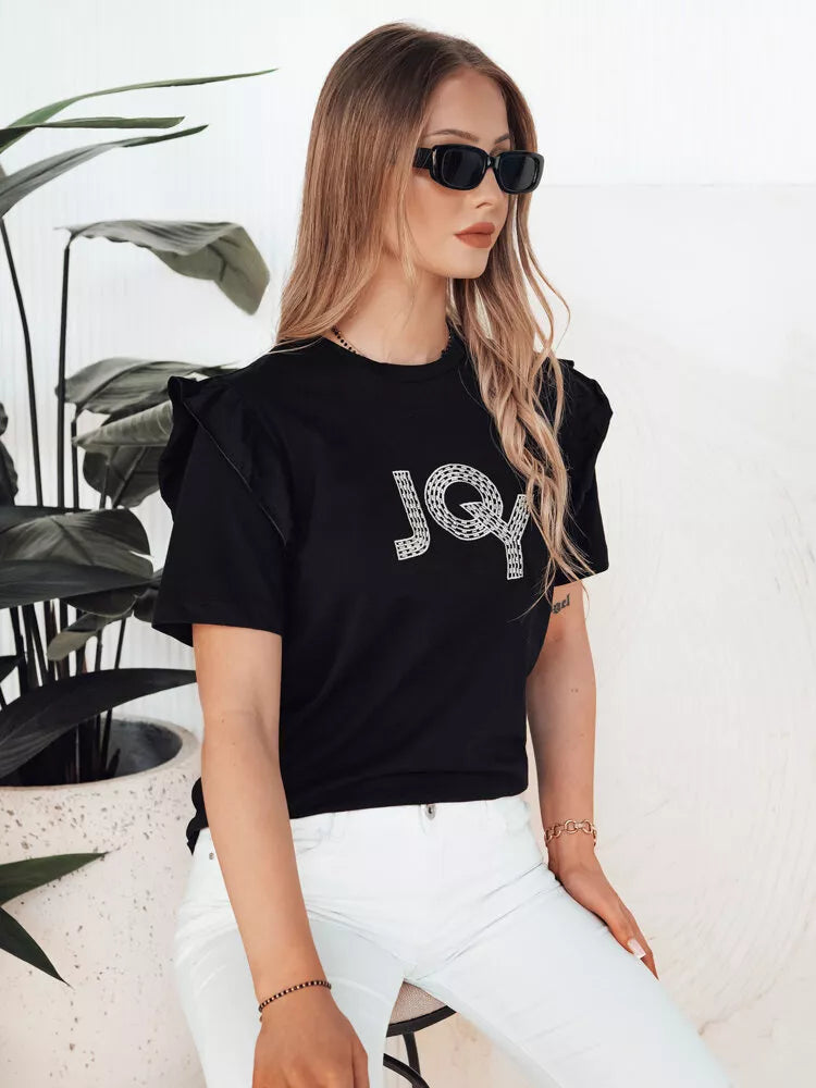 Women's black T-shirt Joy 