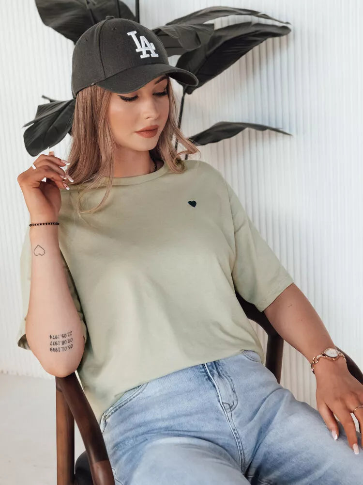 Women's light green striped T-shirt Mila