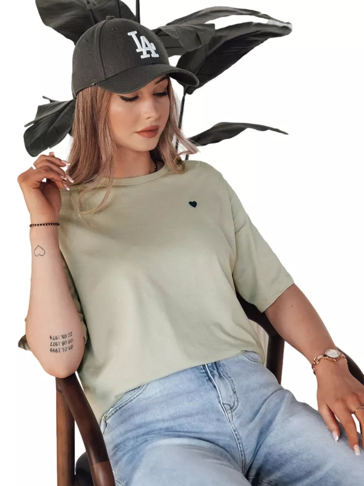 Women's light green striped T-shirt Mila