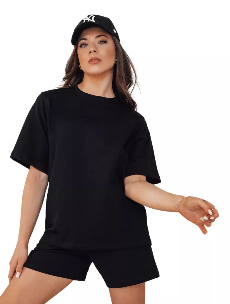 Women's black T-shirt Swan 