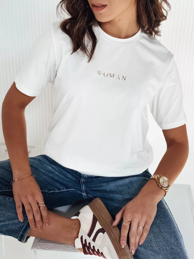 Women's white T-shirt Woman