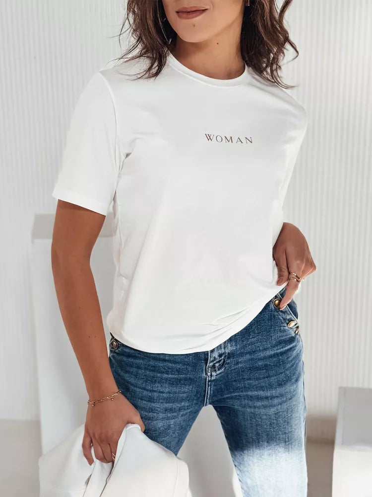 Women's white T-shirt Woman