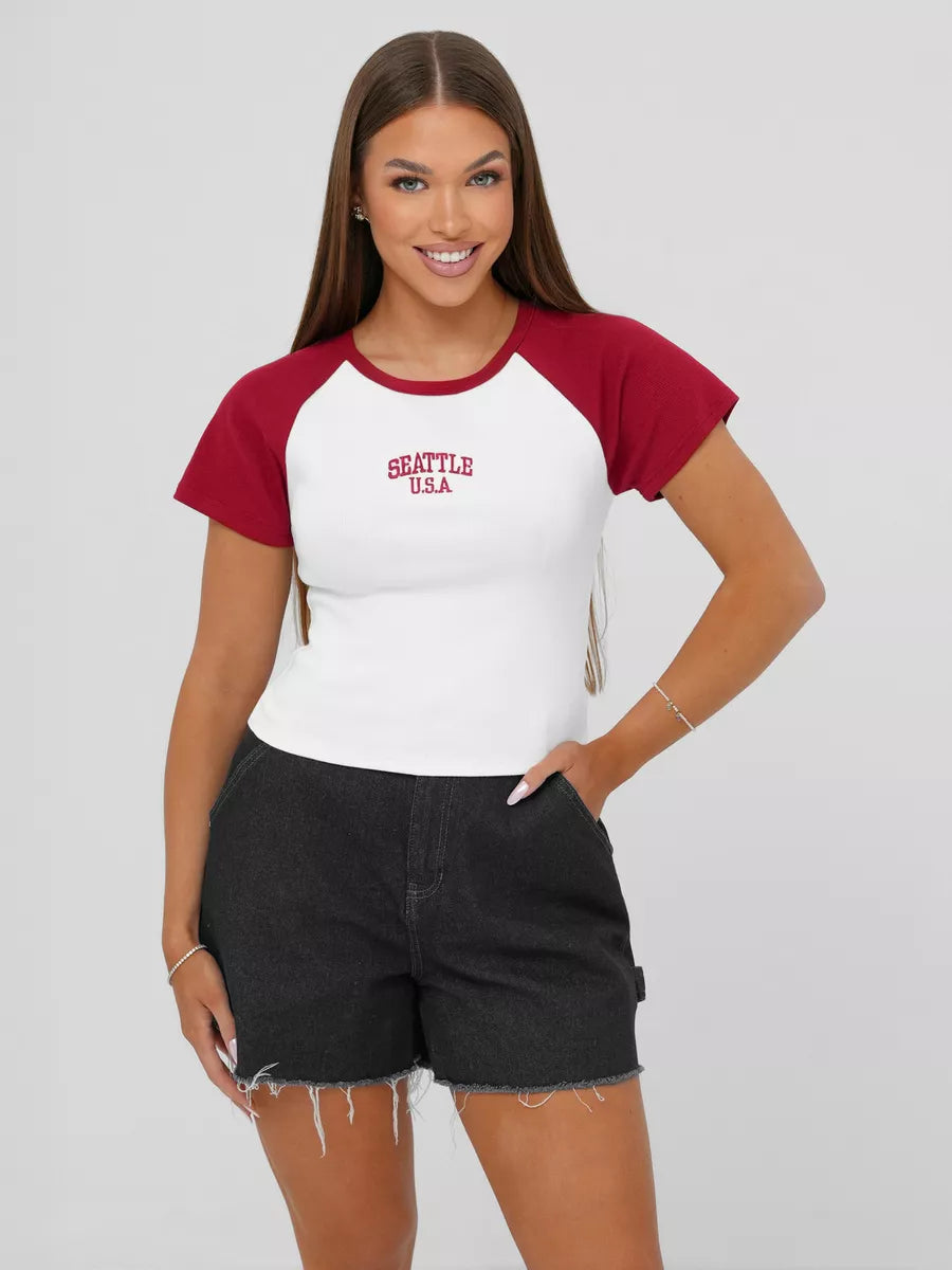 Women's white/red T-shirt Seattle USA
