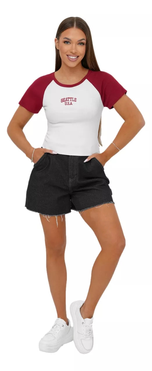 Women's white/red T-shirt Seattle USA