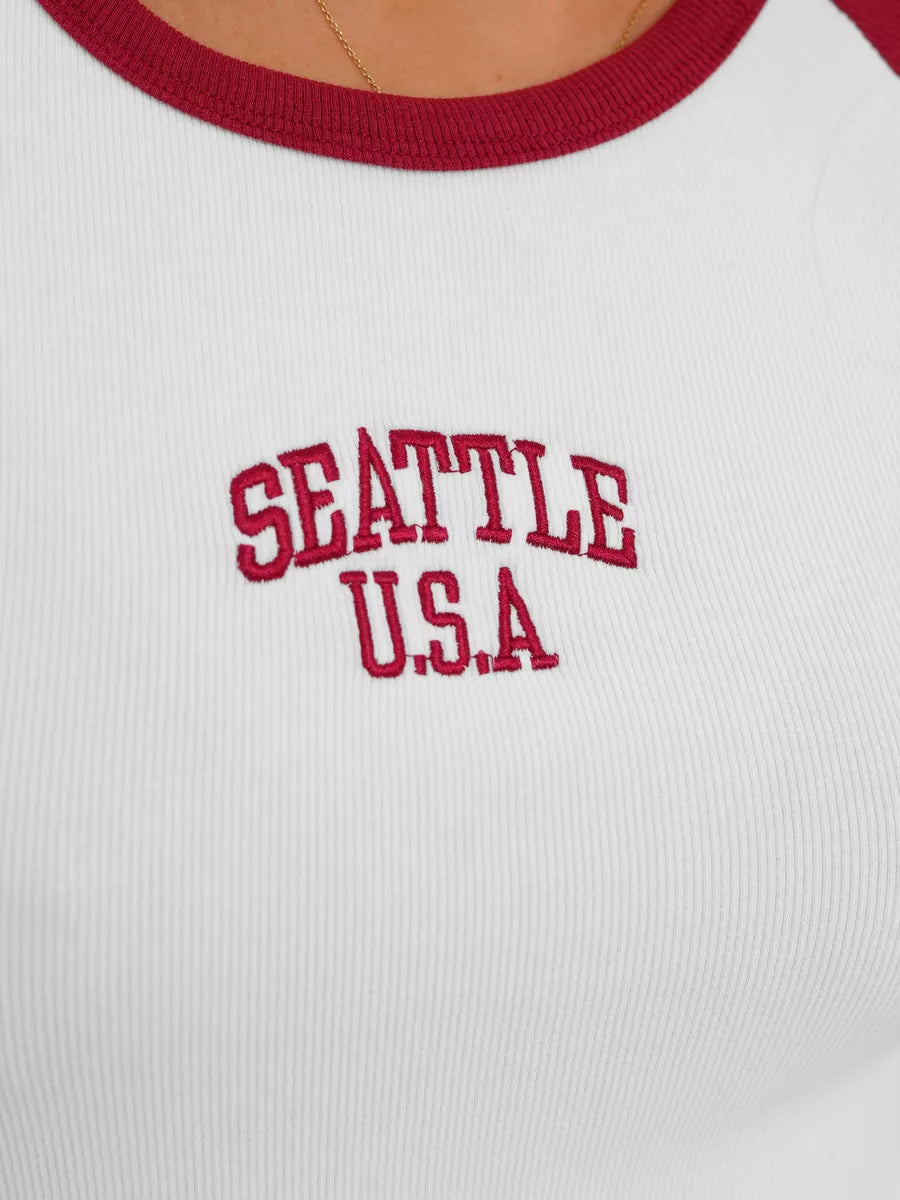 Women's white/red T-shirt Seattle USA