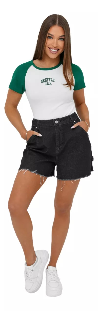 Women's white/green T-shirt Seattle USA