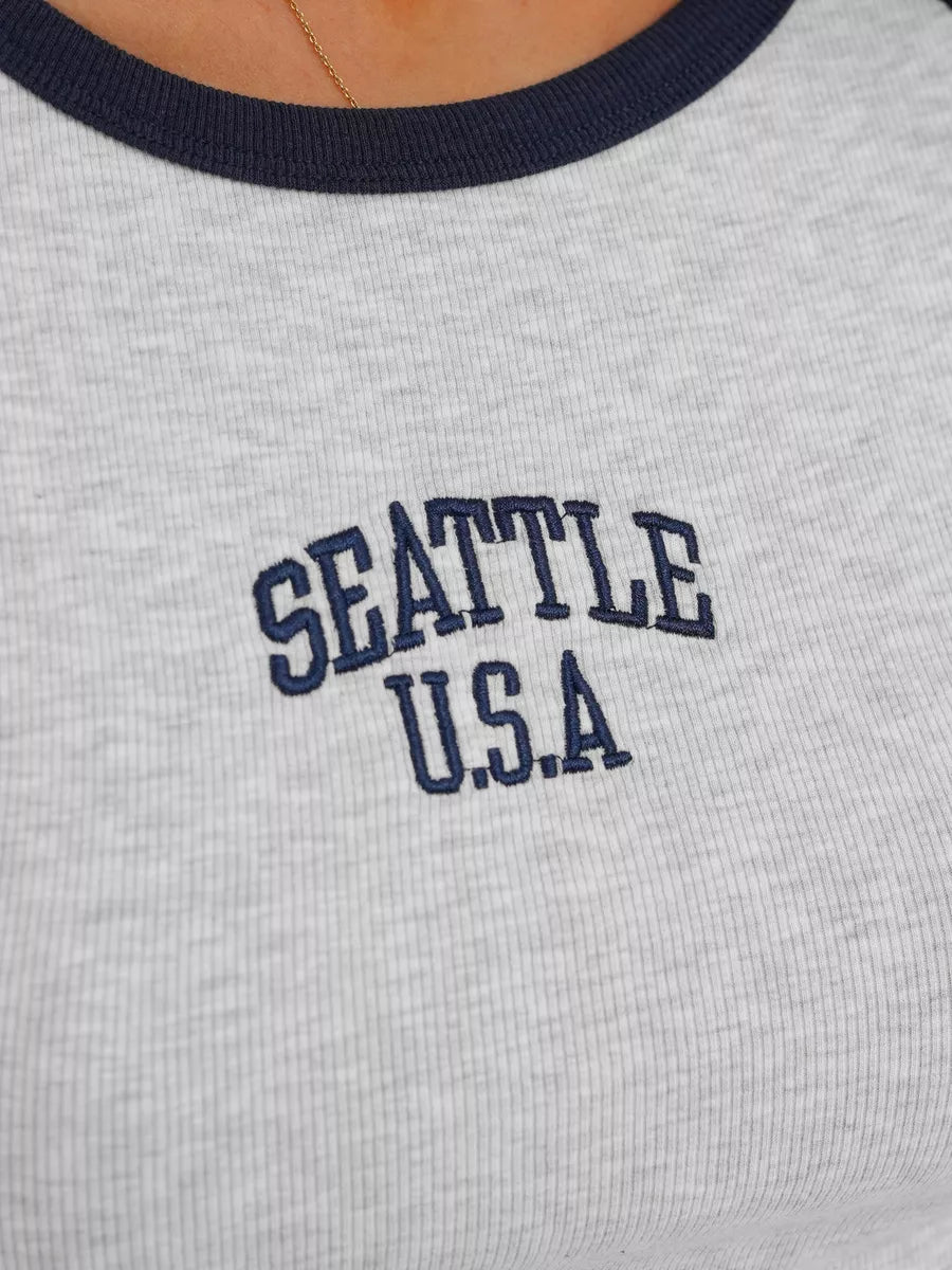 Women's black T-shirt Seattle USA