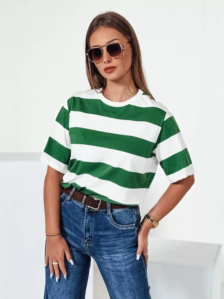 Women's striped green T-shirt Almin