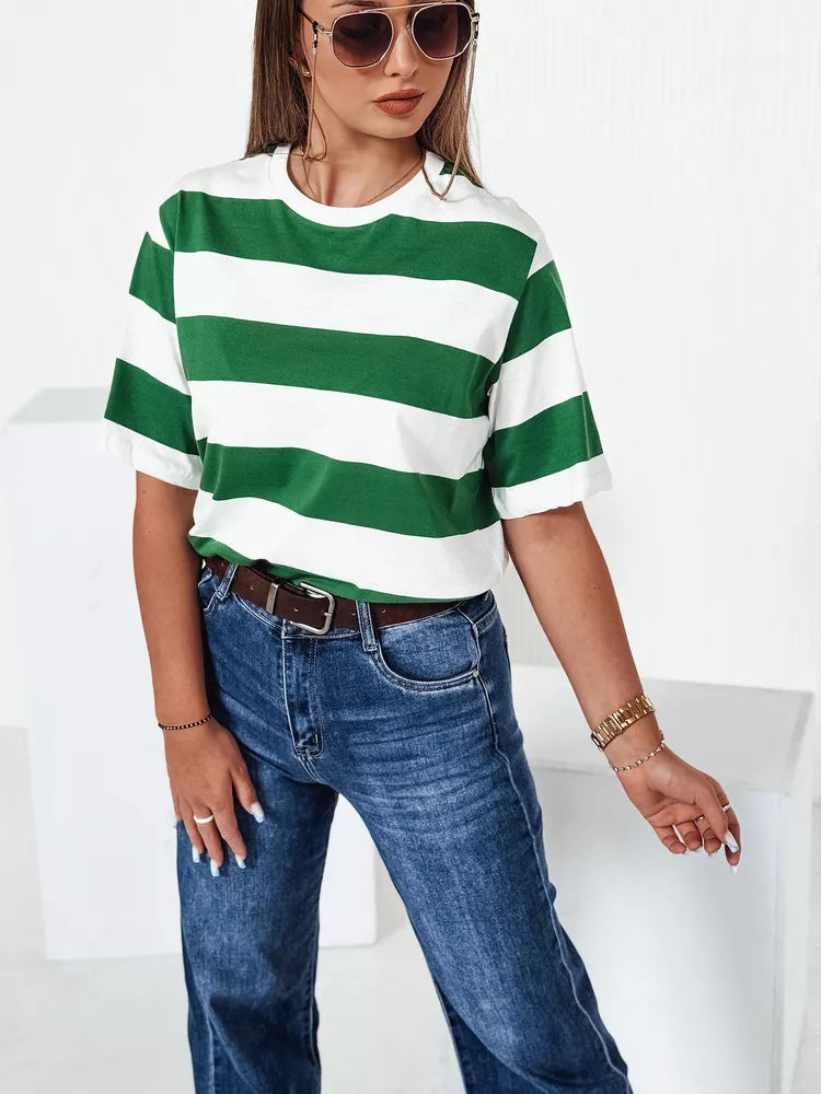 Women's striped green T-shirt Almin