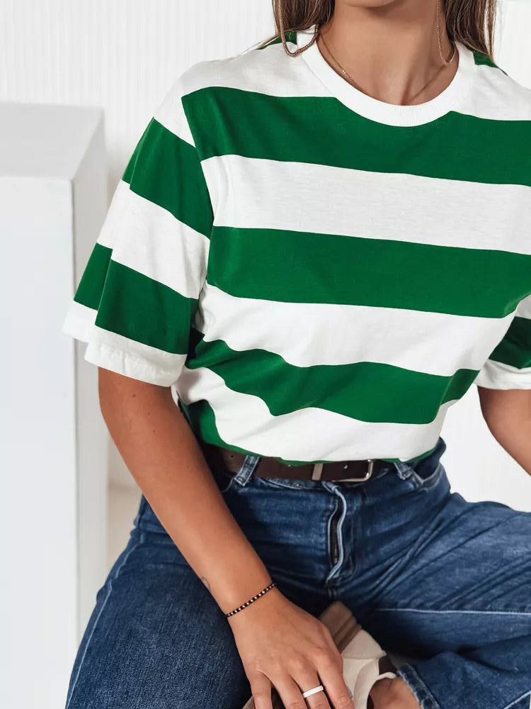Women's striped green T-shirt Almin
