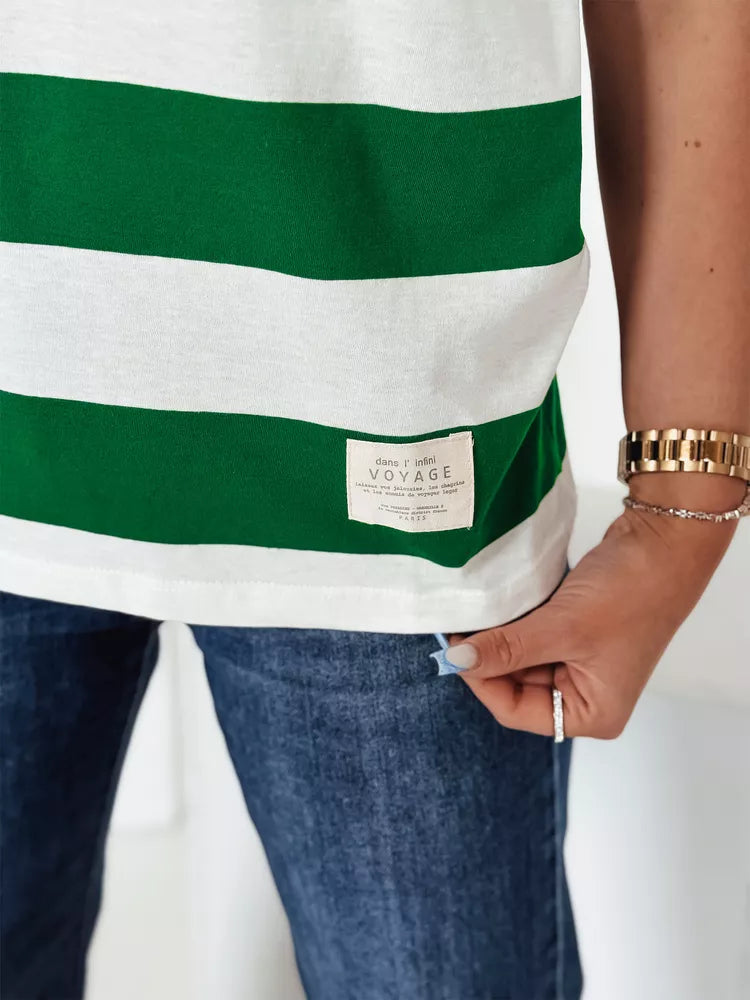 Women's striped green T-shirt Almin