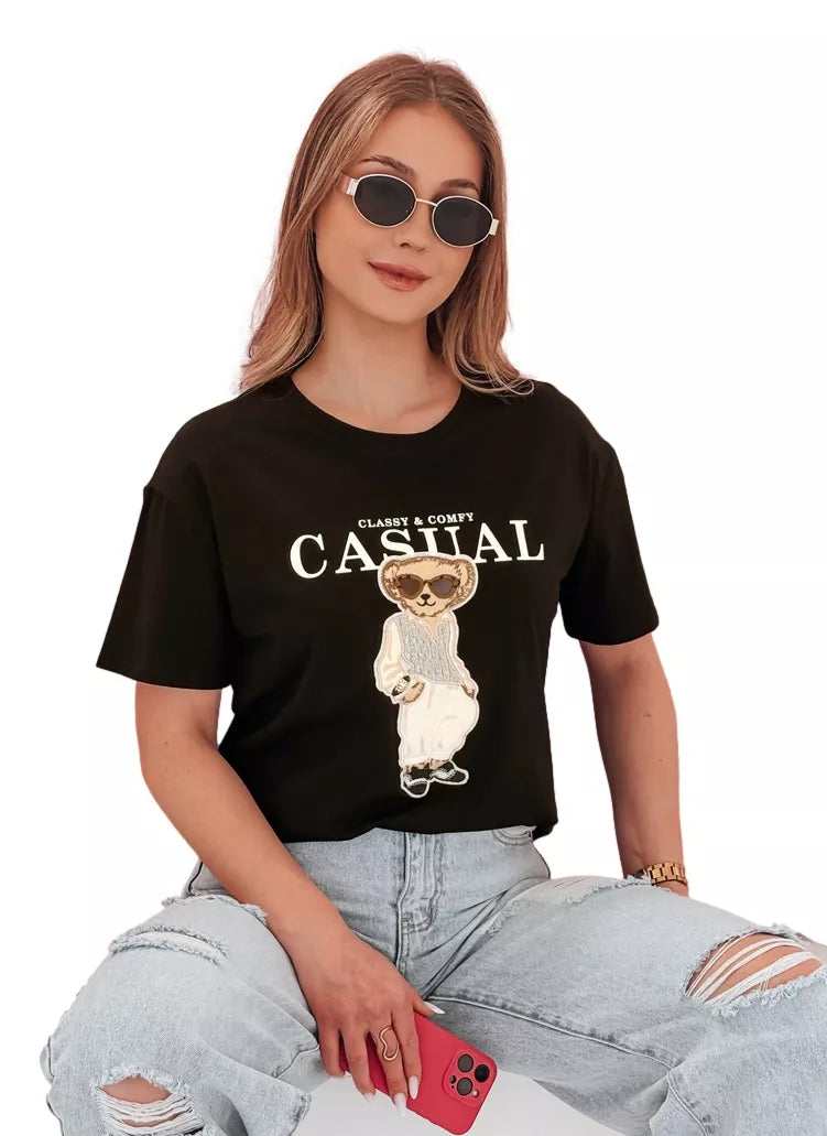 Women's black T-shirt Classy 