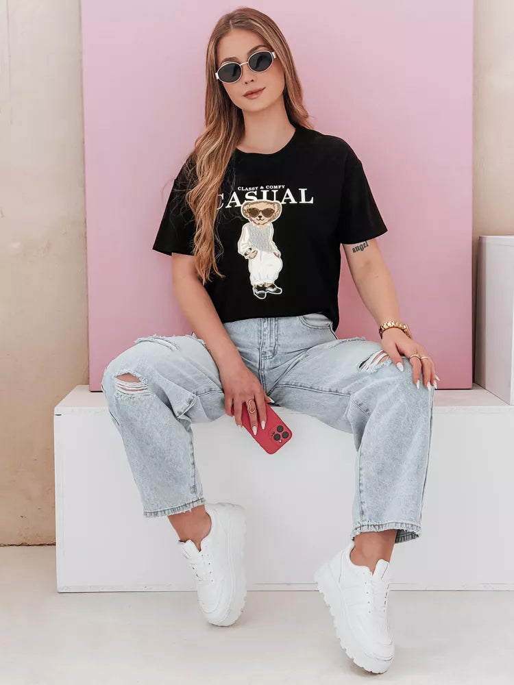 Women's black T-shirt Classy 