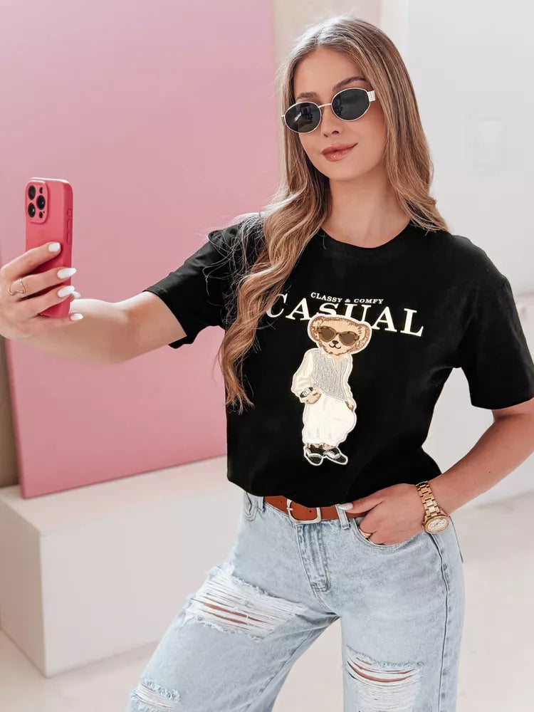 Women's black T-shirt Classy 