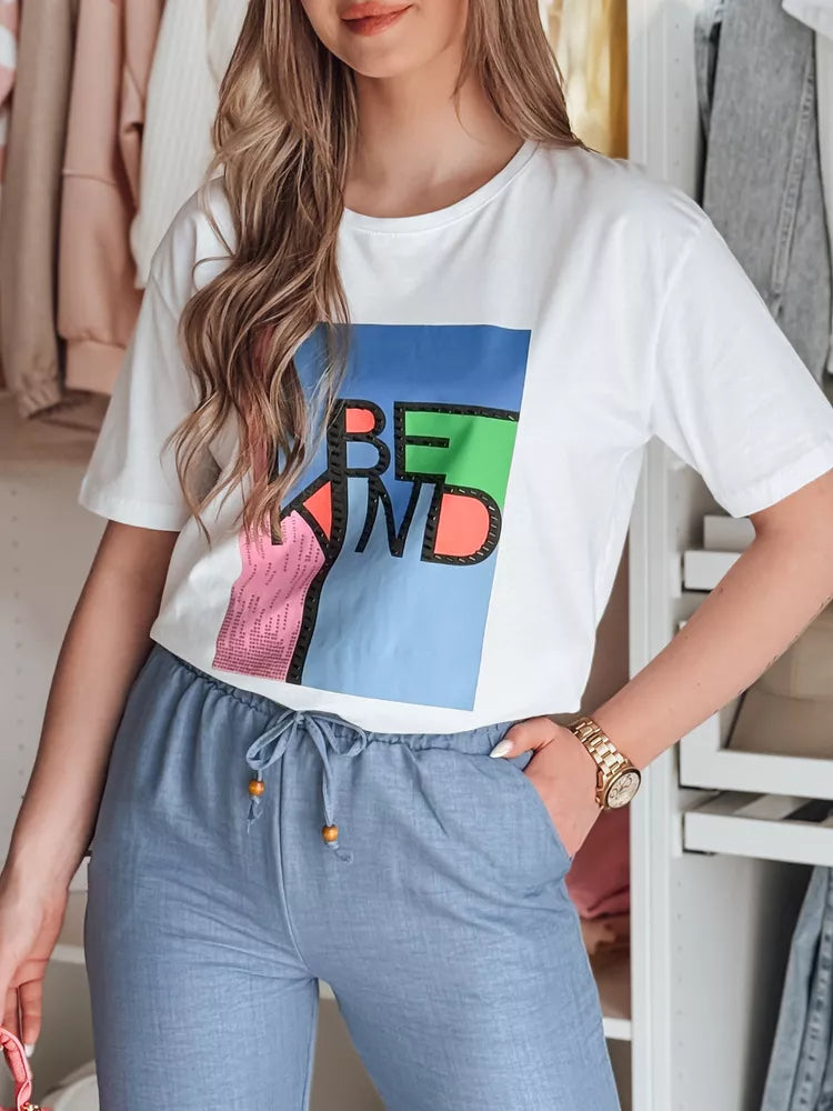 Women's white T-shirt Kindbe