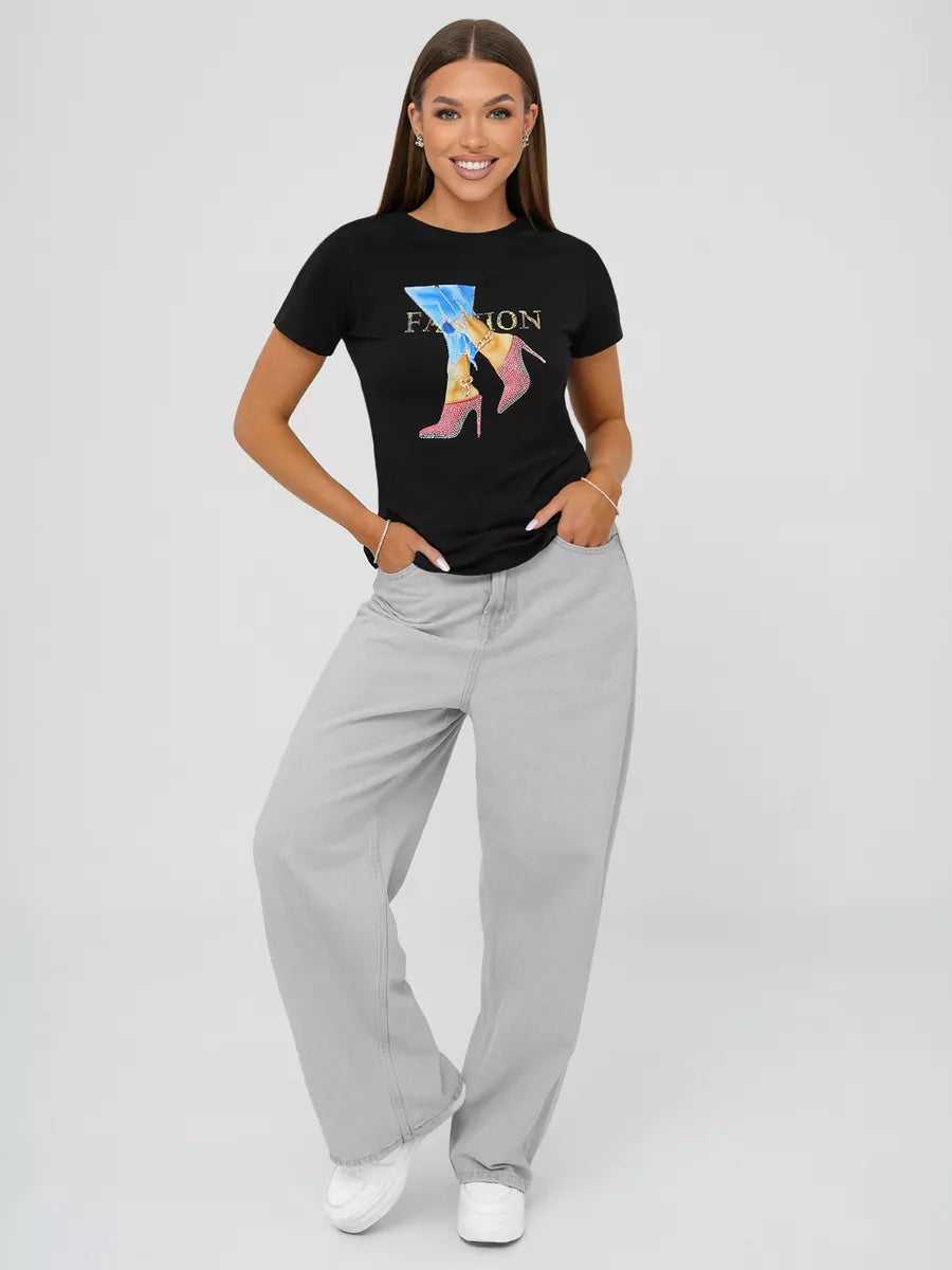 Women's black T-shirt Fact