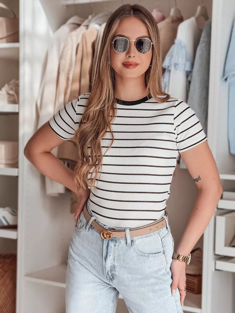 Women's white striped T-shirt Liness 