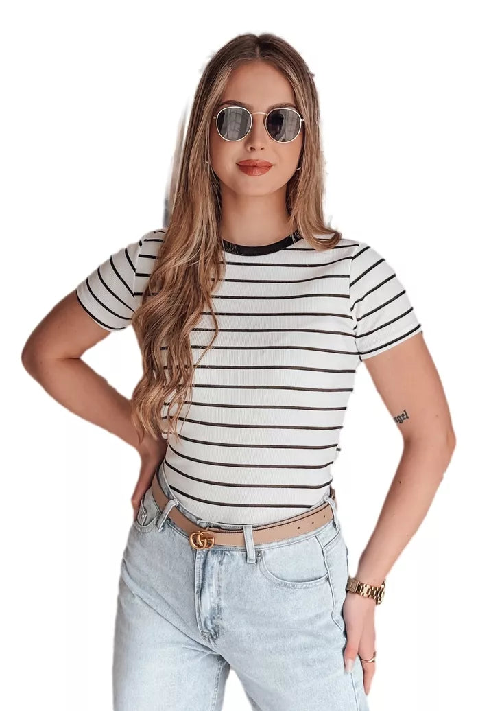 Women's white striped T-shirt Liness 