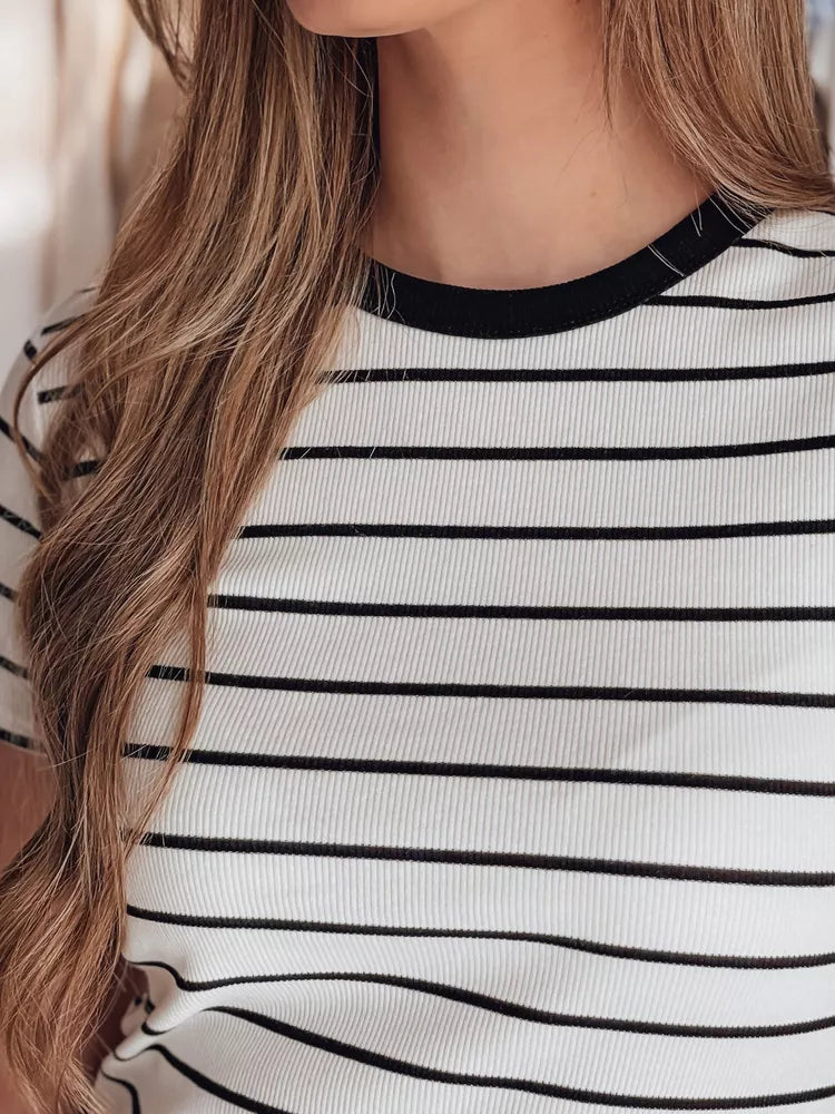 Women's white striped T-shirt Liness 