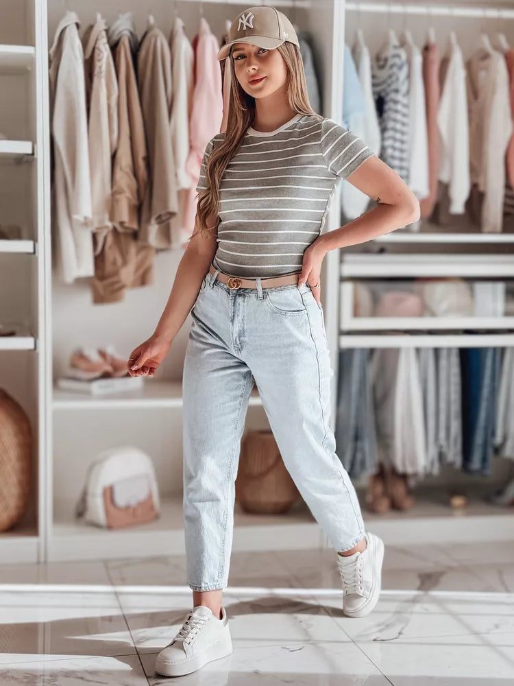 Women's gray striped T-shirt Liness 