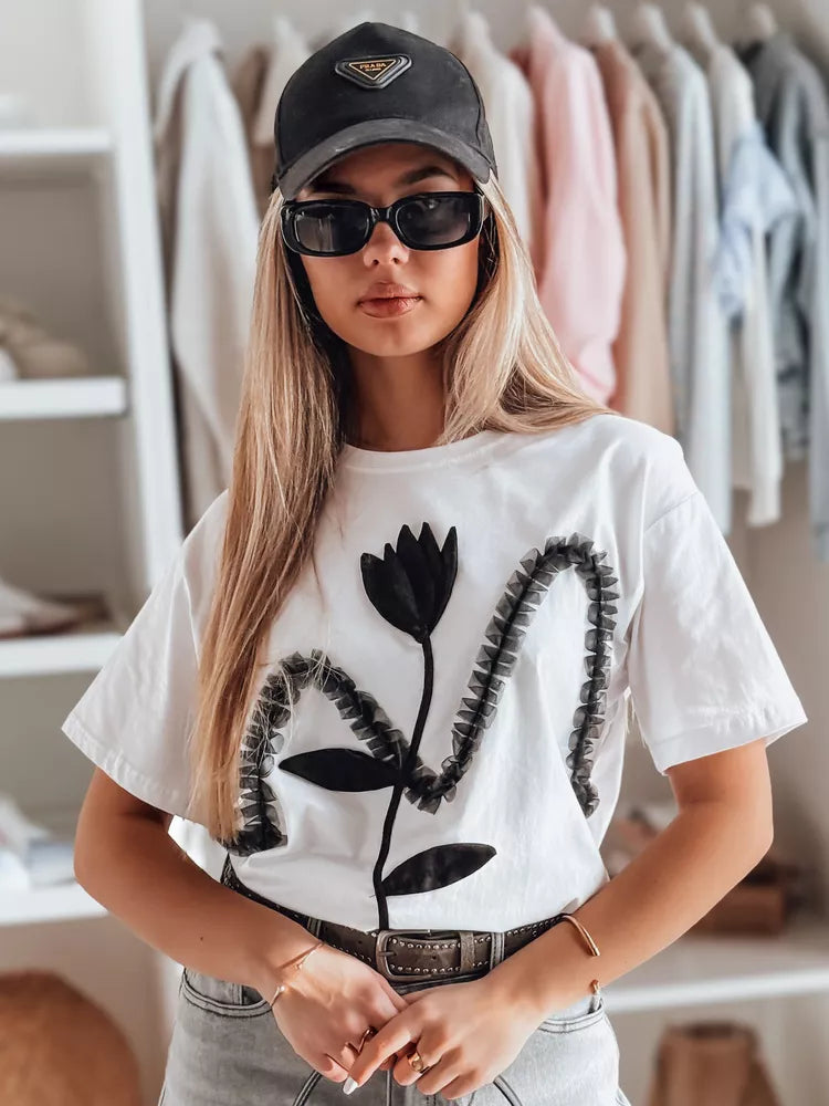 Women's white T-shirt Petinia 