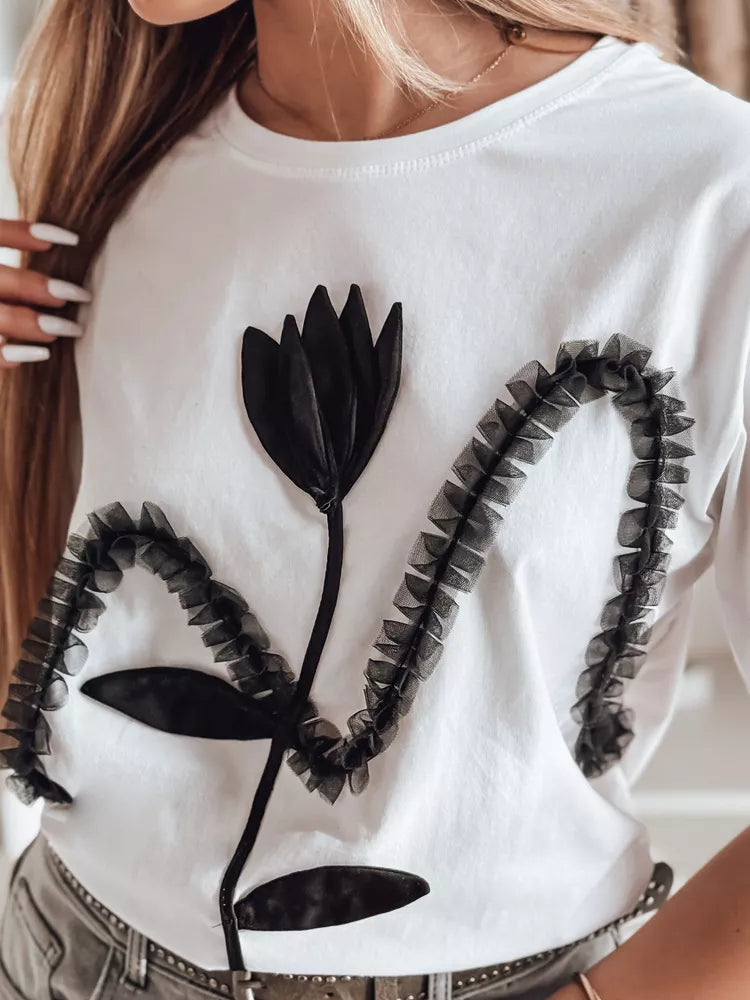 Women's white T-shirt Petinia 