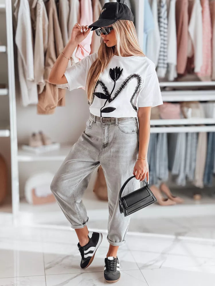 Women's white T-shirt Petinia 