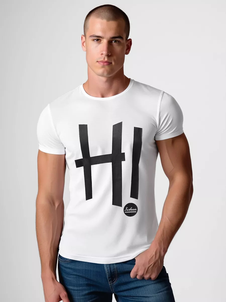 Men's white T-shirt Hi