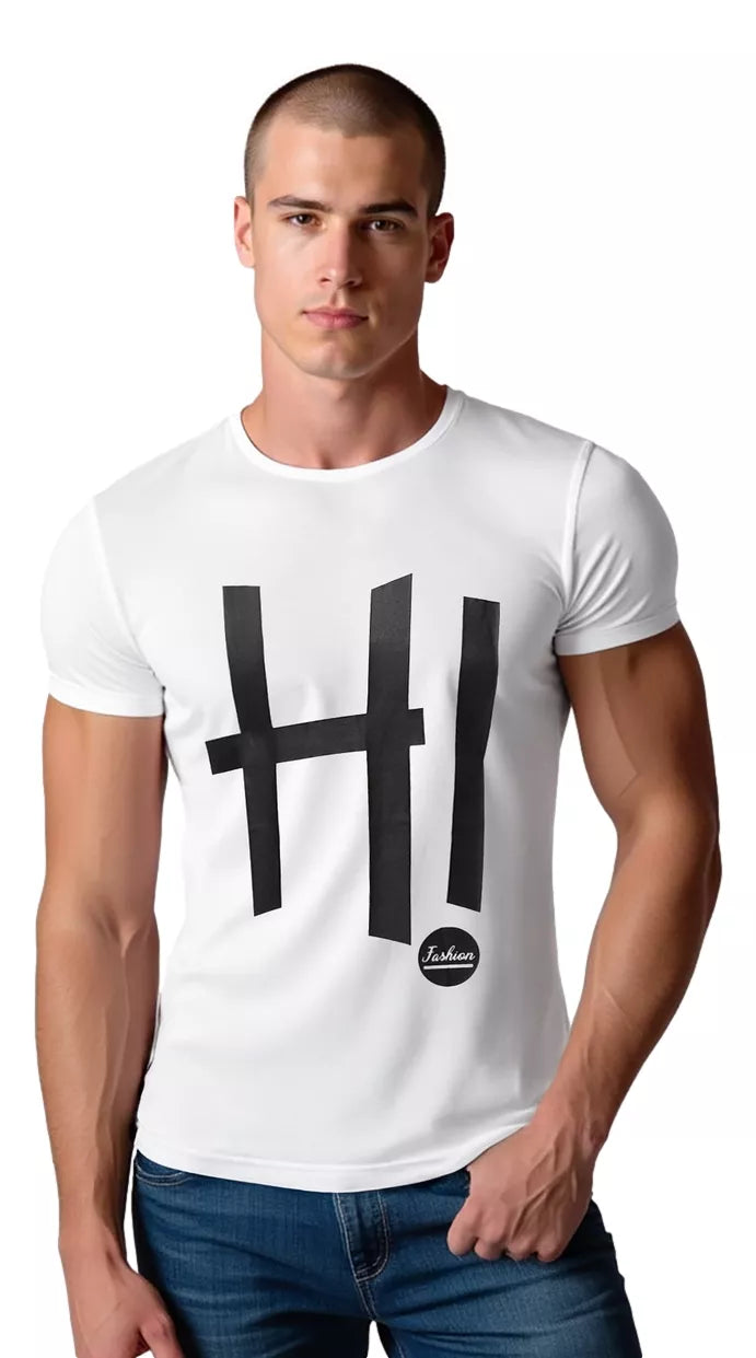 Men's white T-shirt Hi