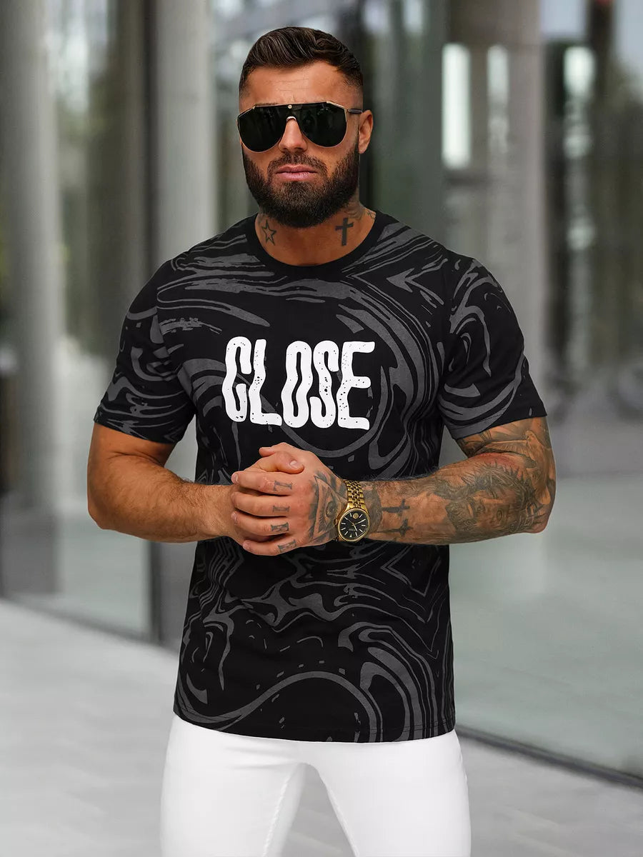 Men's black shirt Close