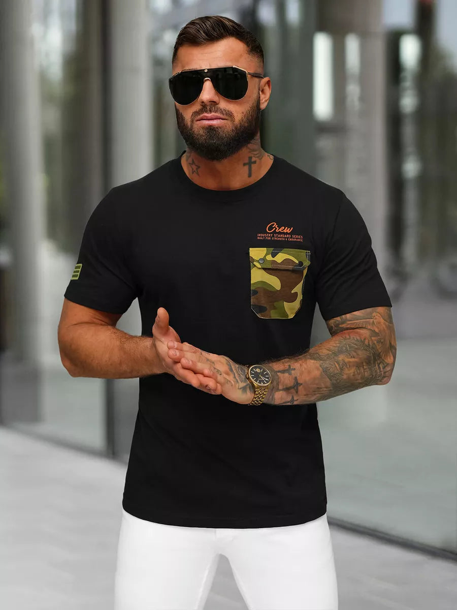 Men's black T-shirt Soldier