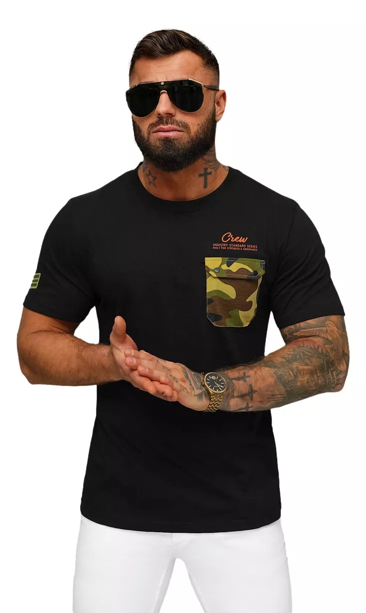 Men's black T-shirt Soldier