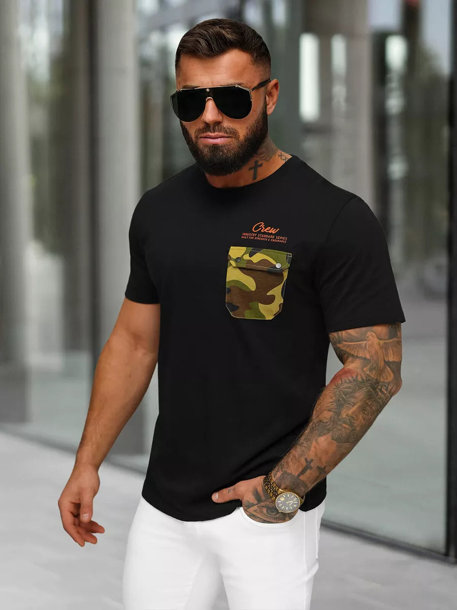 Men's black T-shirt Soldier