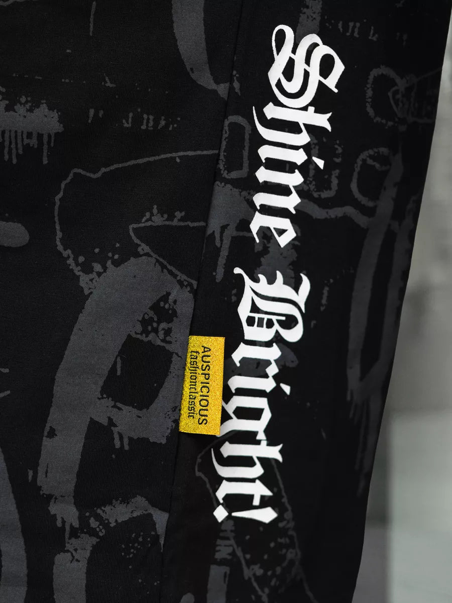 Men's black loose-fitting T-shirt Shine Bright