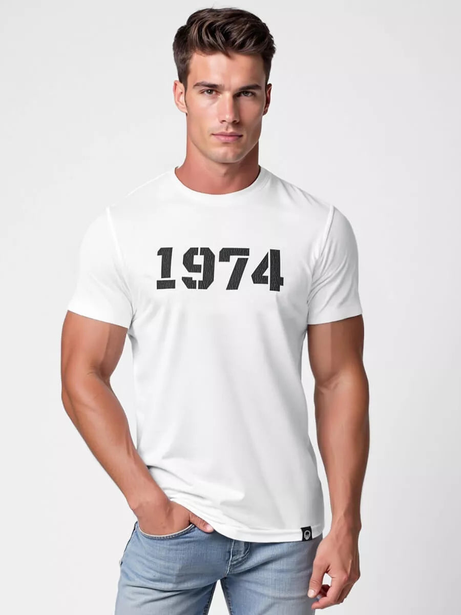 Men's white T-shirt Number