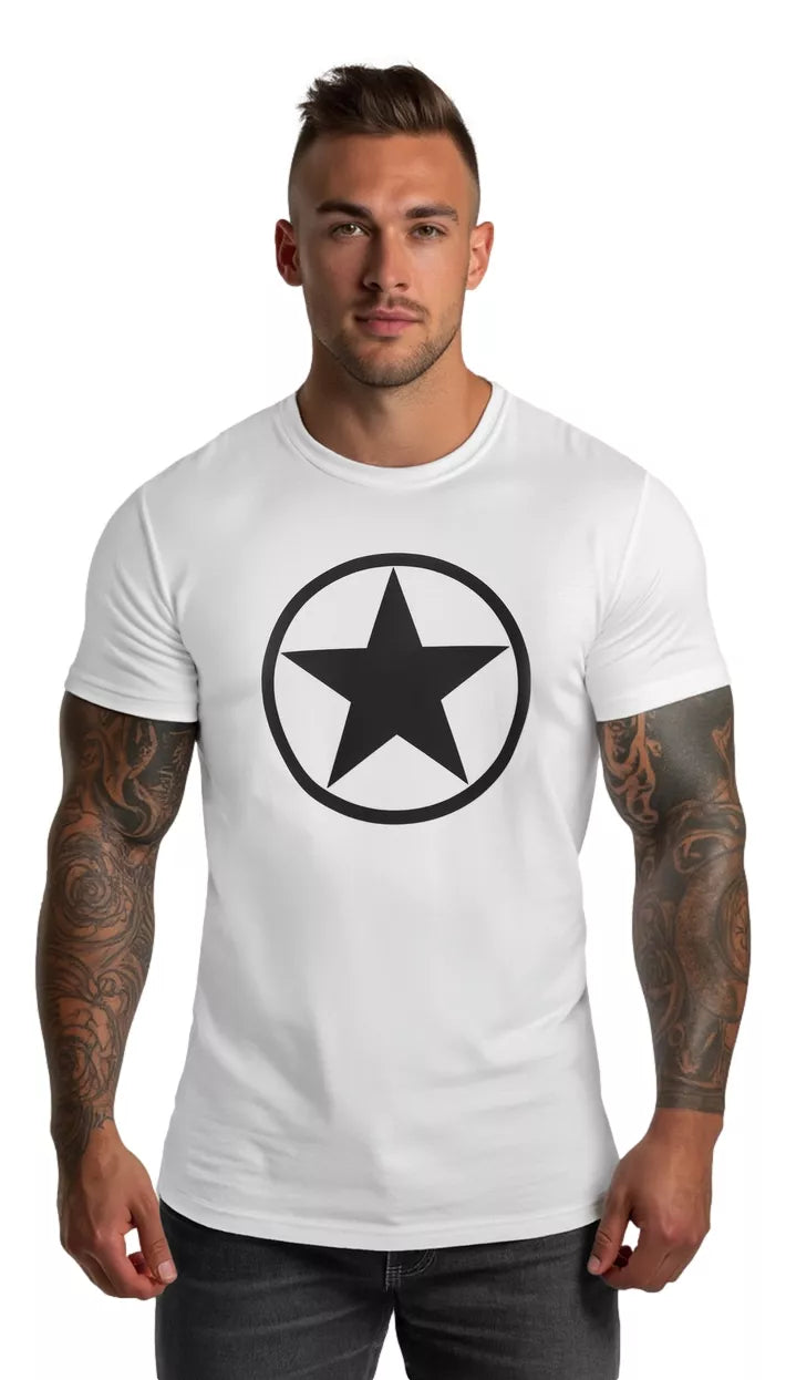 Men's white T-shirt Star