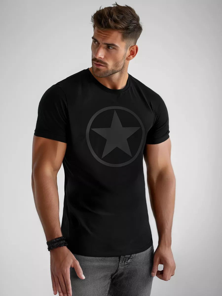 Men's black T-shirt Star