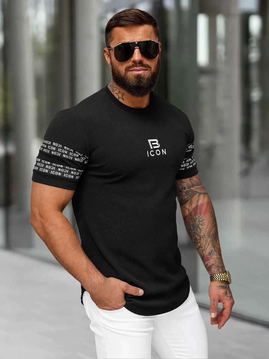 Men's black T-shirt Bicon